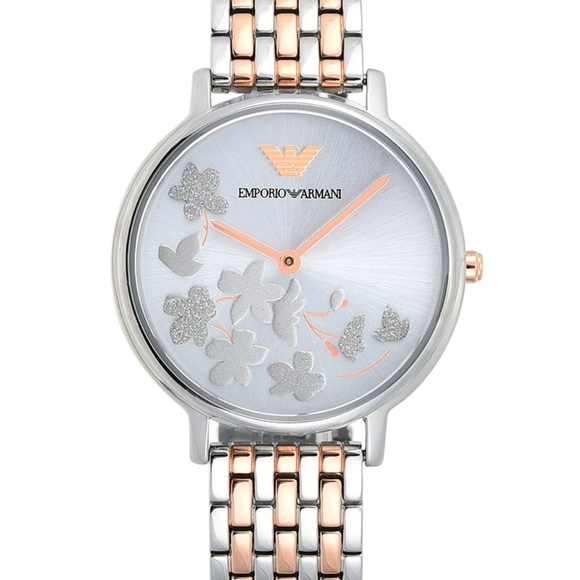 Emporio Armani Accessories - Emporio Armani Silver and Rose Gold Tone Watch